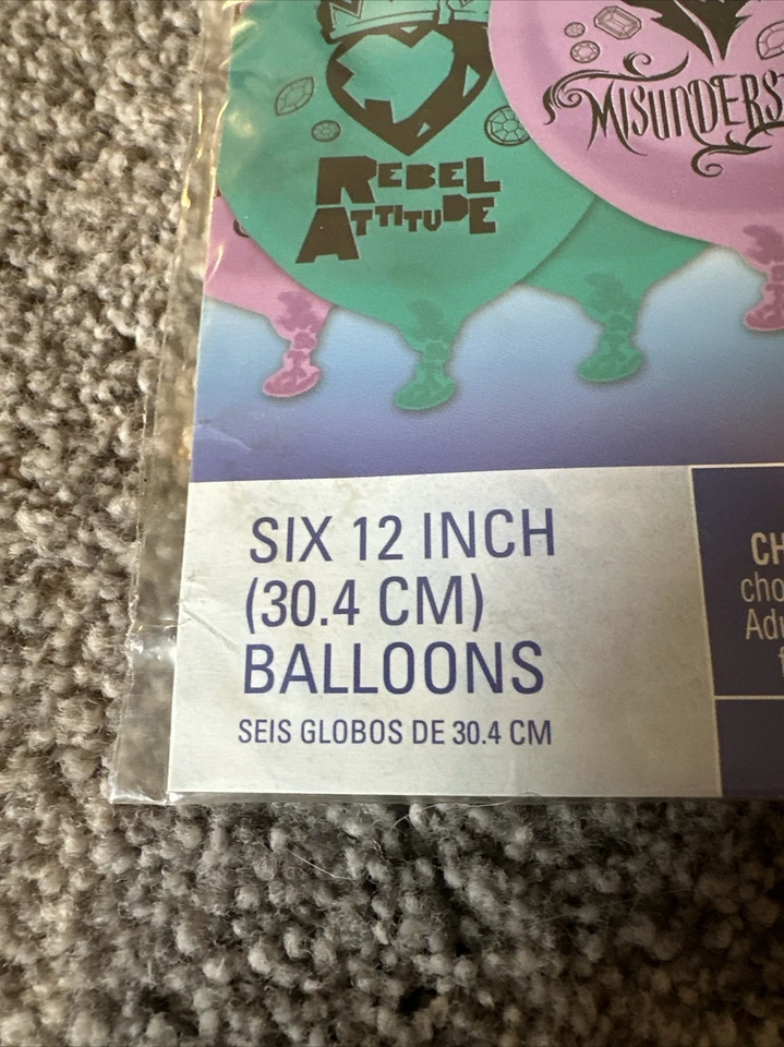 Disney Descendants 2 Latex Balloons, 6 Pack New In Package Teal & Purple - Image 4 of 4
