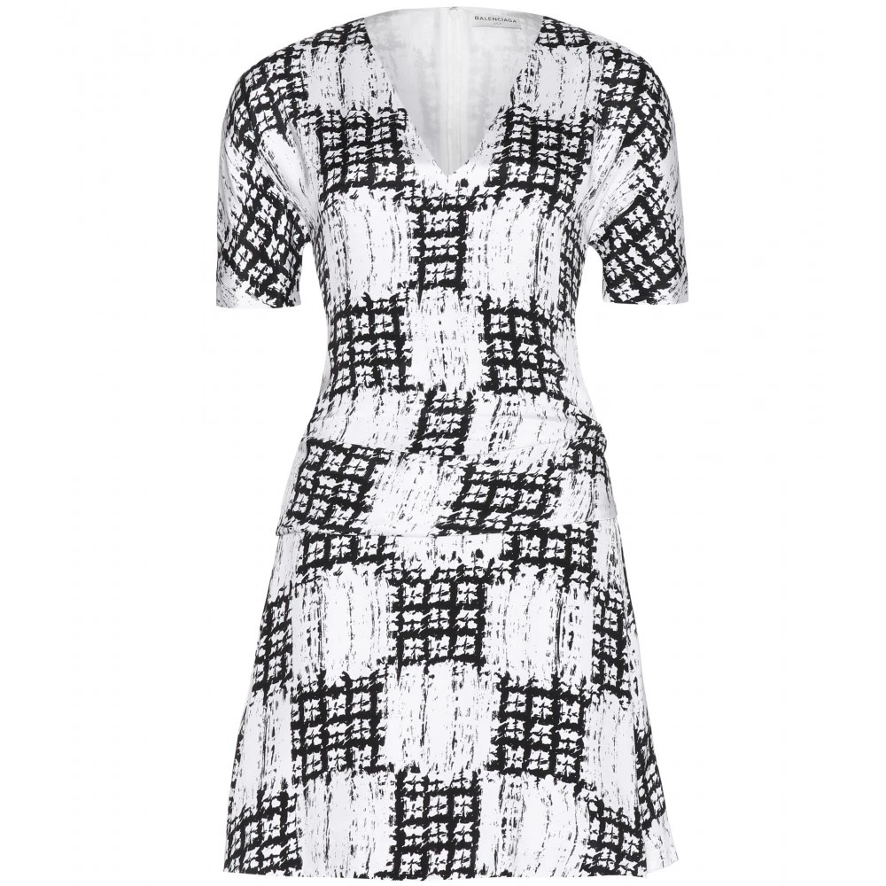 Abito stampato in seta crepe Balenciaga taglia 38