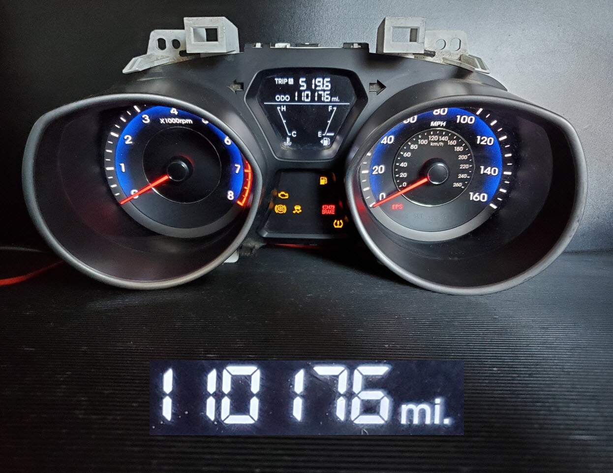 13 HYUNDAI ELANTRA INSTRUMENT CLUSTER GAUGE SPEEDOMETER, 110176 MILES