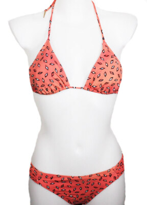BIKINI OBERTEIL TRIANGEL + HOSE BCBGENERATION CORAL BUNT Gr. XS 34 NEU