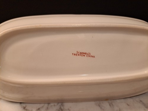 Vintage Scammell’s Trenton China Symphony Pattern Oval Celery Relish Appetizer - Picture 4 of 8