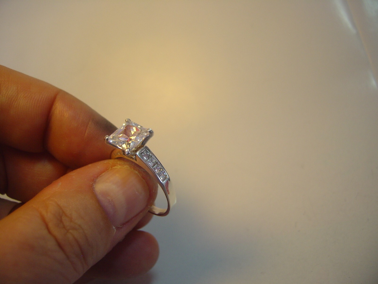 vintage solid silver superb square solitaire cubi… - image 7