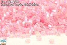 Miyuki Hexagon 2 Cut 11/0 Inside Dyed Powder Pink Rainbow Hex-2775