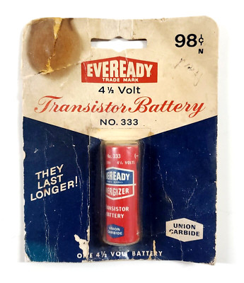 Vintage NOS Eveready 4 1/2 Volt Transistor Battery No 333 New Sealed Package