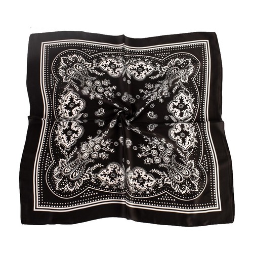 Lady Hair Scarf Neckerchief Scarves Cashew Flower Satin Square Silk Scarf Shawl - Picture 19 of 33