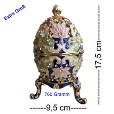 Aloccoco Vintage Faberge Replika Stil Ei – Schmuckkästchen – Bunt mit Strasss