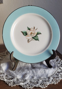 VTG Hommer Laughlin Lifetime China Turquoise Semi-Vitreous  Round Salad Plate