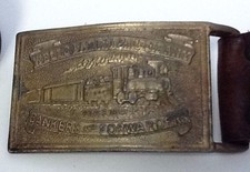 Vintage Wells Fargo  Co Railroad Bankers And Forwarders Belt Buckle w/ Belt