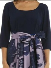 R M Richards Navy blue And Metalic Flower Size 16