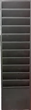 FILE, MAGAZINE, WORKORDERS 11 POCKET METAL BLACK ORGANIZER RACK-35”X10”X4”–USED