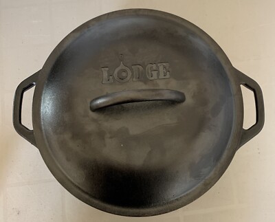 Lodge 10 1/4 8DOL USA Cast Iron Dutch Oven Pot With 81C Lid Lodge 10 1/4 8DOL USA Cast Iron Dutch Oven Pot With 81C Lid