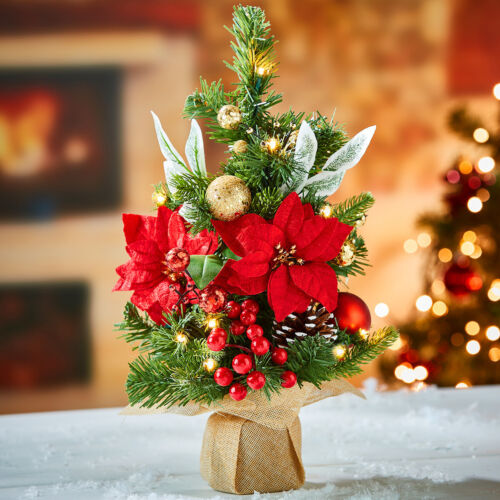 LED-Weihnachtsbaum mit Timer, 40 cm Weihnachten Dekoration Tannenbaum geschmückt - Bild 1 von 1