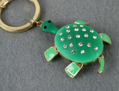 Portachiavi a forma di tartaruga con strass