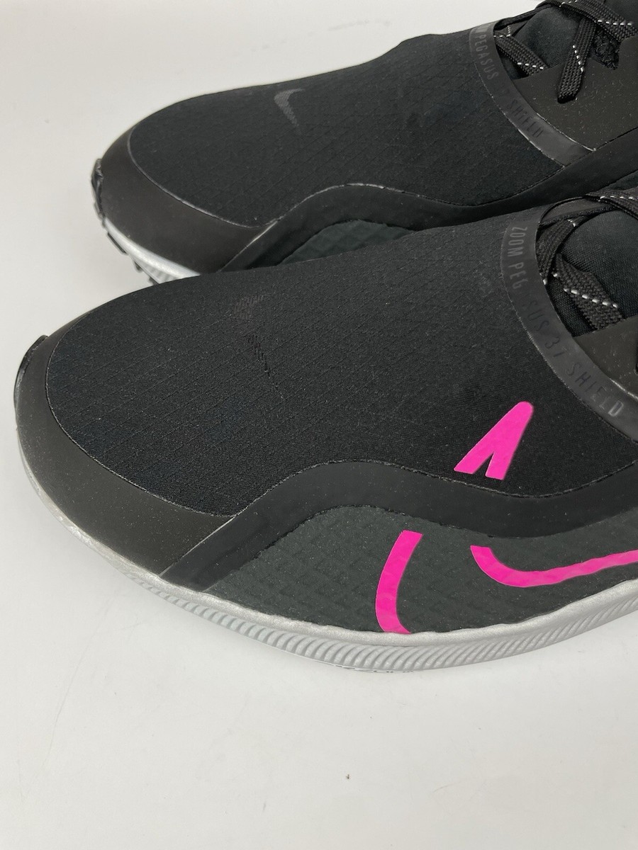 Nike Air Zoom Pegasus 37 Run Shield Black Pink Blast Sneakers