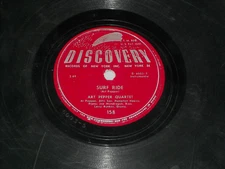 ART PEPPER QUARTET-Surf Ride (1952) DISCOVERY 10" 78 RPM Shellac Single