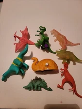 Bundle Lot Of 8 Dinosaur Action Figures Toys Various Brands 