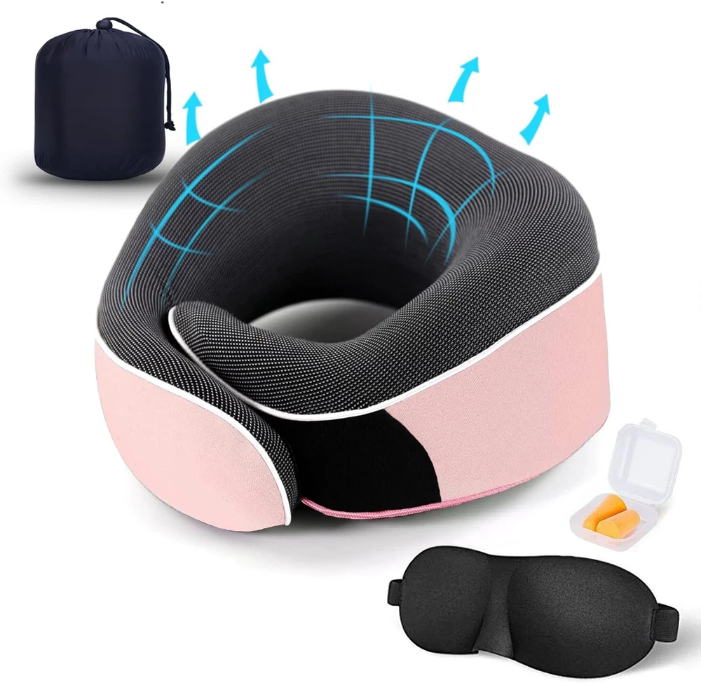 Travel Pillow, Best Memory Foam Neck Pillow Head Support Soft Pillow for Sleepin