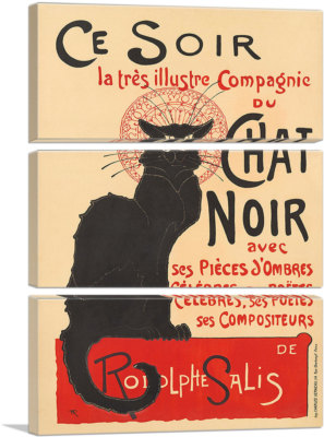 Artcanvas La Tournee Du Chat Noir 16 Canvas Art Print By Theophile Steinlen Ebay