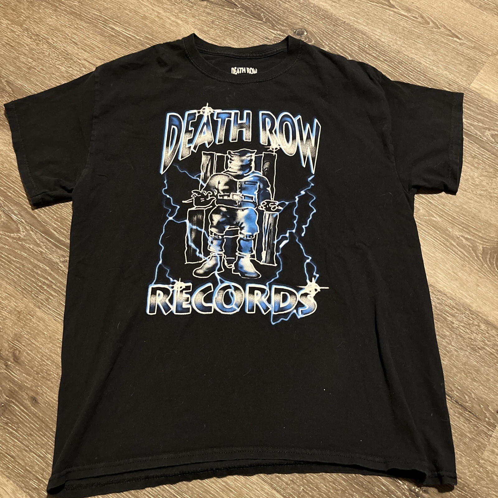 FILA T shirt uomo Death Row Records grande nera grafica intera manica corta girocollo LEGGI