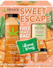 Hempz Sweet Escape Pineapple  Sweet Honey Melon Kit Body Wash, Lotion,  Scrub