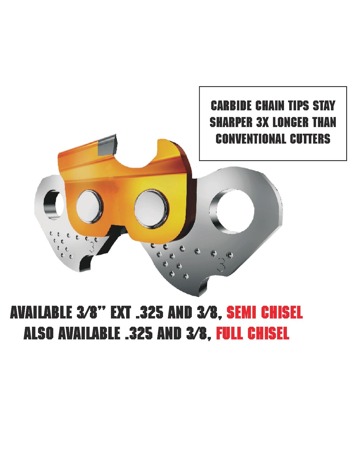 (2) CARBIDE Chainsaw Chains 16" Husqvarna 51 55 346 455 .325 .05866 W