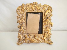 Vintage Handcrafted Gilt Gold Ornate Cherub 4" x 6" Photo Frame