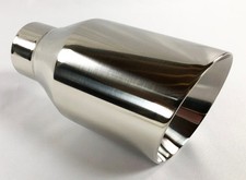 Exhaust Tip 3.00" Inlet 4.00" Outlet 8.00" long WBOSS4008-300-DW-SS Weld On Slan