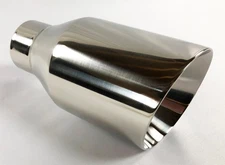 Exhaust Tip 3.00" Inlet 4.00" Outlet 8.00" long WBOSS4008-300-DW-SS Weld On Slan