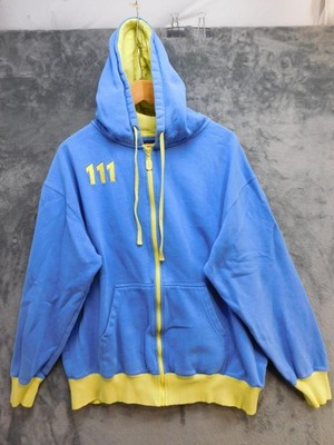 Fallout 4 Bethesda Hoodie Mens XL Blue Full Zip Vault 111 Gaming
