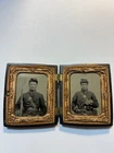 2 armed Civil War soldiers nice ambrotypes (not daguerreotype) Possible brothers