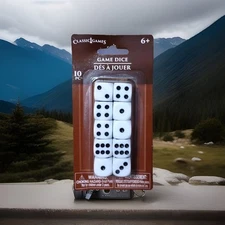 Set of 10 - 16mm Six Sided D6 Chamferred Edge Square Dice New In Package 