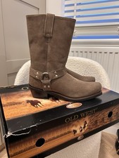 Old West @ Schuh Brown Suede Biker Boots Size 6 Western Festival Cowboy