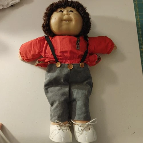 Cabbage Patch Kids Doll Brown Hair Eyes One two teeth CPK dimples 1985