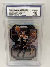 Panini 2021-22 Prizm Donovan Mitchell #72 Silver Wave Prizm Jazz CCG 10
