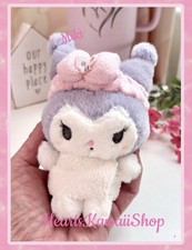 FREE SHIPPING NWT Sanrio Kuromi Spa Day Plush Bag Charm, Kuromi In a Towel, 5"