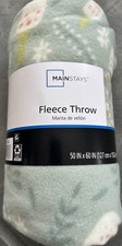 Mainstays  50x60  Green Mushroom Print  Fleece Throw Blanket Soft Cozy
