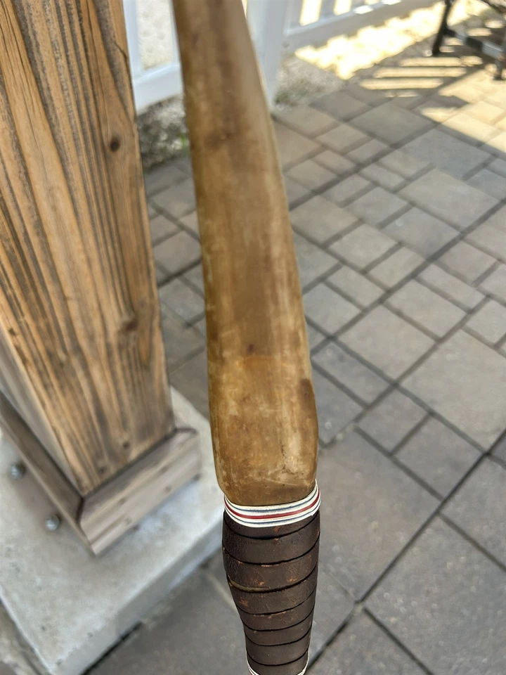 1960's Indian Recurve Bow 60", Brown, Metal Logo, 35lb@28" Traditional Archery - Image 3 of 4