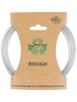 TWO (2X) SETS: LUXILON ECO ROUGH 17 (1.25) SILVER CO-POLYESTER TENNIS STRING