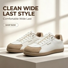 Wide Toe Men Shoes, Lightweight Non-Slip Comfort Daily Outdoor Casual Sneakers