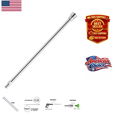 #ad 17 Inch Heavy Duty Pressure Washer Extension Wand Max 4000 PSI Quick Connect $16.99