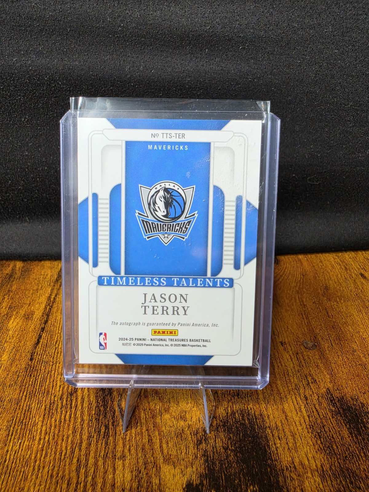 Panini 2024-25 National Treasures Timeless Talents Jason Terry Auto /24 Mavs view 2