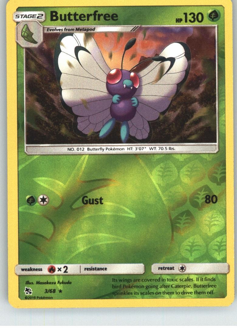 Butterfree Hidden Fates [3/68] Rare Reverse Holofoil NM Pokemon