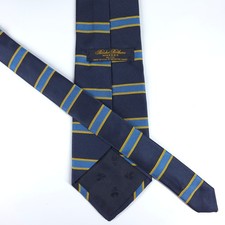 Vintage Brooks Brothers Makers Tie 3.75x56 Blue Stripe Ribbed Silk Made In USA