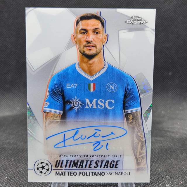 Matteo Politano 2025-26 Topps UEFA Club Competitions Ultimate Stage Chrome Auto