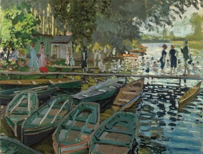 Puzzle 1000 Teile Monet Badende La Grenouillere 66 x 50 cm Öko Karton Kunst Box