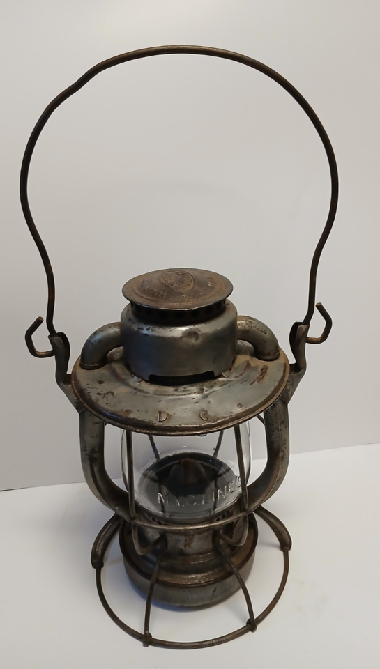 Vintage Deitz Vesta NYCL Railroad Lantern Original Deitz Clear Glass