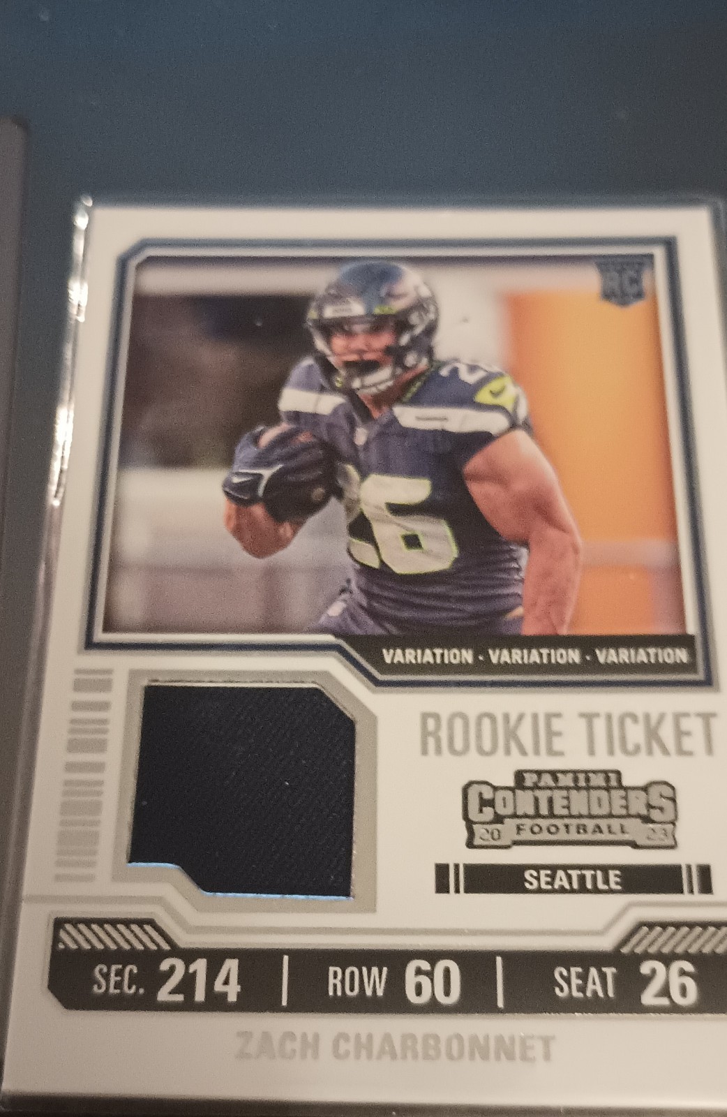 2023 Panini Contenders - Rookie Ticket Swatches Zach Charbonnet #TS38V...