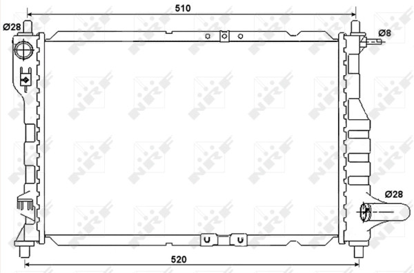 Radiateur moteur NRF 53068 système de refroidissement thermique pour pannes OE 96591475