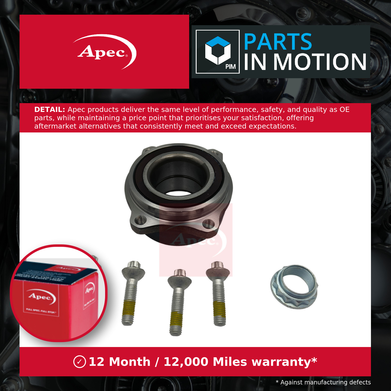 Wheel Bearing Kit fits MERCEDES Rear Apec Genuine Top Quality Guaranteed New