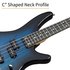 Full Size KIB 4 String Electric Bass Guitar Closed SS pickups Blue